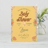 levendig en vreugdevol Kleurrijk Bloem Baby shower Kaart (Staand voorkant)