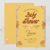 levendig en vreugdevol Kleurrijk Bloem Baby shower Kaart (Voorkant / Achterkant)