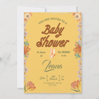 levendig en vreugdevol Kleurrijk Bloem Baby shower Kaart