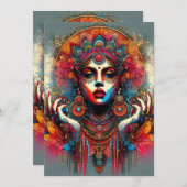 Levendig esthetisch portret feestdagenkaart (Voorkant / Achterkant)