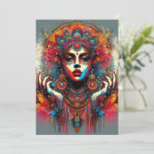 Levendig esthetisch portret feestdagenkaart (Staand voorkant)