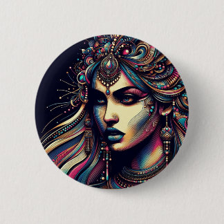 "Levendig esthetisch portret" Ronde Button 5,7 Cm