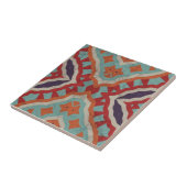 Levendig etnisch noodlijdend geometrisch patroon tegeltje (Zijkant)