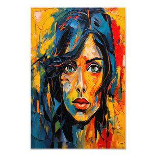 Levendig expressionistisch portret van gedurfde Ab Foto Afdruk