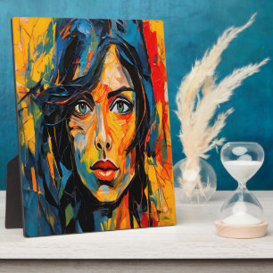 Levendig expressionistisch portret van gedurfde Ab Fotoplaat