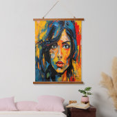 Levendig expressionistisch portret van gedurfde Ab Hangend Wandkleed (Slaapkamer)