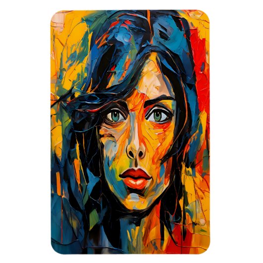 Levendig expressionistisch portret van gedurfde Ab Magneet (Verticaal)