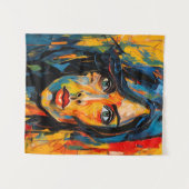 Levendig expressionistisch portret van gedurfde Ab Wandkleed (Voorkant (horizontaal))