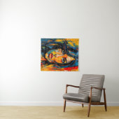 Levendig expressionistisch portret van gedurfde Ab Wandkleed (In Situ (horizontaal))
