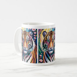 Levendig Fantasy Tiger Portret | exotisch Koffiemok