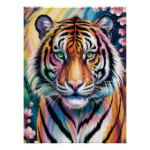 Levendig Fantasy Tiger Portret | exotisch Perfect Poster (Voorkant)