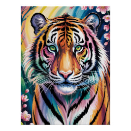 Levendig Fantasy Tiger Portret | exotisch Perfect Poster