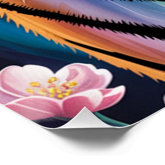 Levendig Fantasy Tiger Portret | exotisch Perfect Poster (Hoek)