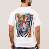 Levendig Fantasy Tiger Portret | exotisch T-shirt (Achterkant)