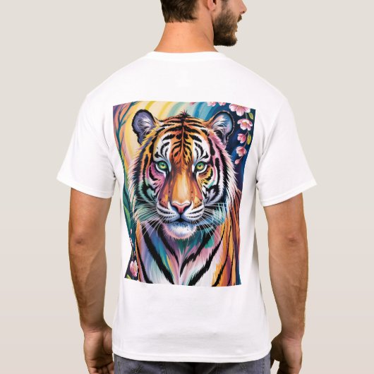 Levendig Fantasy Tiger Portret | exotisch T-shirt (Achterkant)