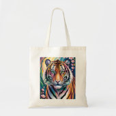 Levendig Fantasy Tiger Portret | exotisch Tote Bag (Voorkant)