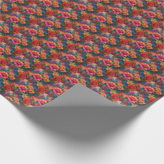 Levendig feest cadeaupapier (Hoek)