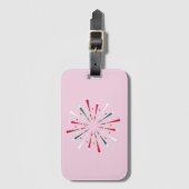 Levendig feestconfetti, vuurwerk bagagelabel (Voorkant (verticaal))