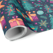 Levendig feestelijk kerstinpakpapier cadeaupapier (Rol Hoek)