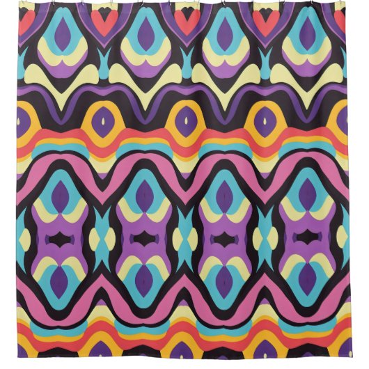 Levendig festivalritme douchegordijn (Voorkant)