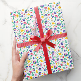 Levendig Fiesta Floral Mexicaanse feestontwerp Cadeaupapier