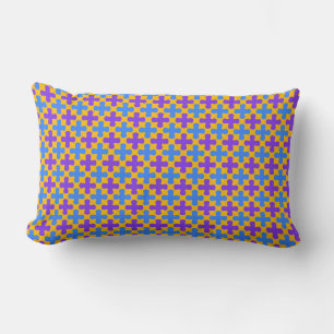 Levendig Fiesta patroon paars, blauw, oranje Kussen