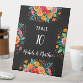 Levendig Fiesta Trouwboeket Tafelnummer Reclamebord Met Voetstuk (Insitu)