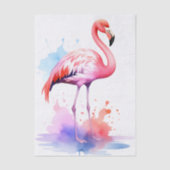 Levendig Flamingo Waterverf Decoupage Weefselpapie Tissuepapier (Voorkant)