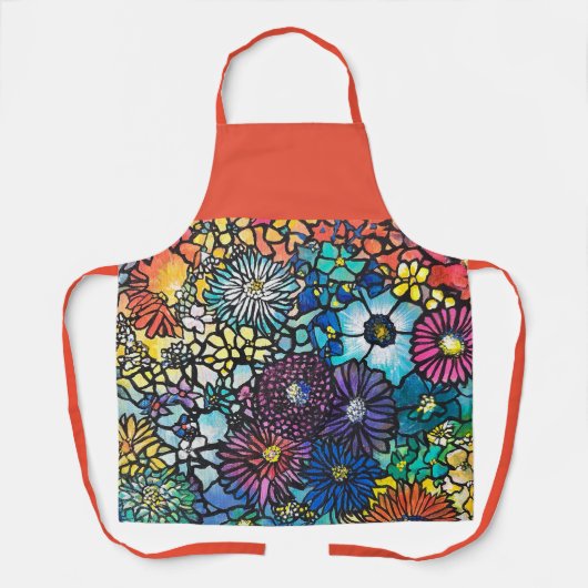 Levendig Floral Bouquet Schort (Voorkant)