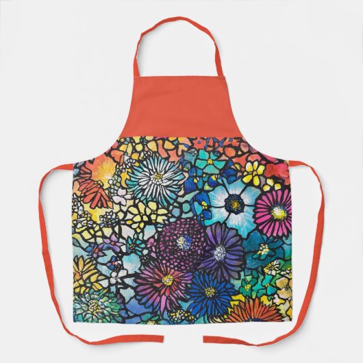 Levendig Floral Bouquet Schort (Voorkant)