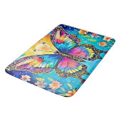 Levendig Floral Butterfly Glow Design Badmat (Gekanteld)