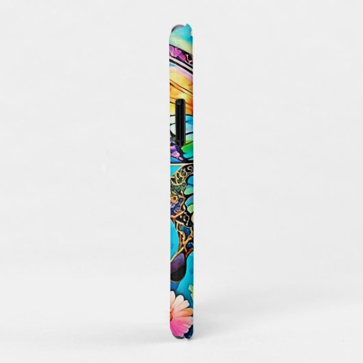 Levendig Floral Butterfly Glow Design Case-Mate iPhone Case (Achterkant/rechts)