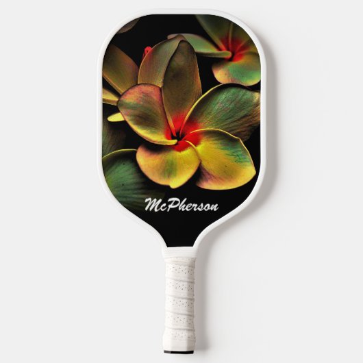 Levendig Floral design met naam Pickleball Paddle (Achterkant)