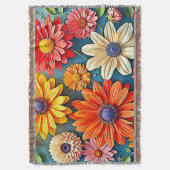 Levendig Floral Fantasy Design Deken (Voorkant Verticaal)
