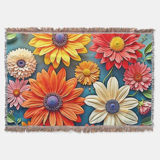 Levendig Floral Fantasy Design Deken (Voorkant)