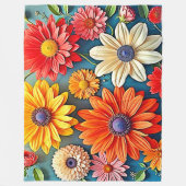 Levendig Floral Fantasy Design Fleece Deken (Voorkant)