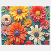 Levendig Floral Fantasy Design Fleece Deken (Voorkant (Horizontaal))