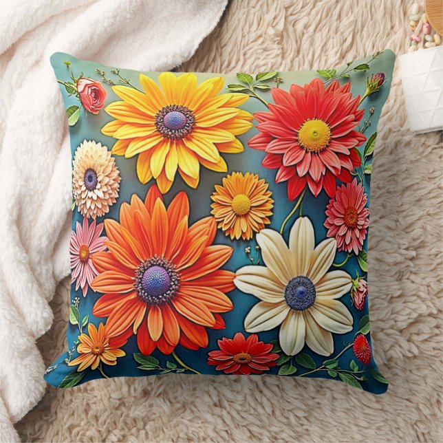 Levendig Floral Fantasy Design Kussen (Deken)