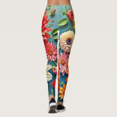 Levendig Floral Fantasy Design Leggings (Achterkant)