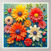 Levendig Floral Fantasy Design Poster (Voorkant)