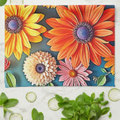 Levendig Floral Fantasy Design Theedoek (Gevouwen)