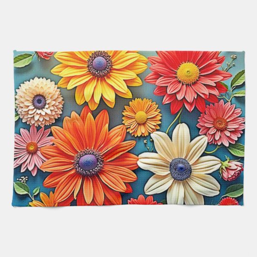 Levendig Floral Fantasy Design Theedoek (Horizontaal)