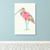 Levendig Floral Ibis Chevron Tropisch Ontwerp Canvas Afdruk (Insitu (Houten vloer))