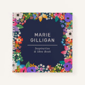 Levendig Floral Lijst met Vlinders Notitieboek (Voorkant)