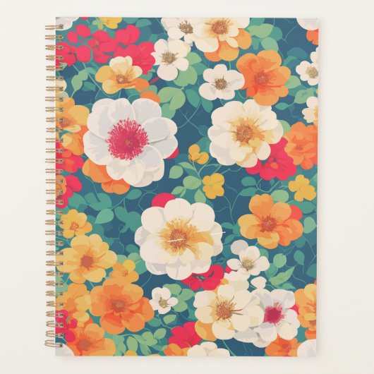 Levendig Floral Pattern Notitieboek (Voorkant)
