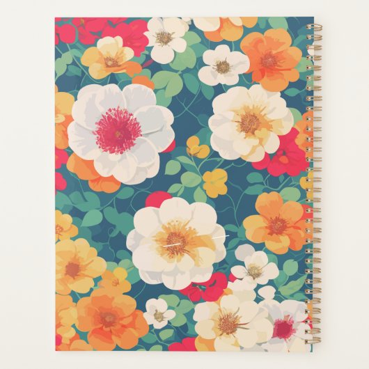 Levendig Floral Pattern Notitieboek (Achterkant)