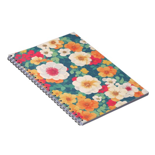 Levendig Floral Pattern Notitieboek (Rechterzijde)