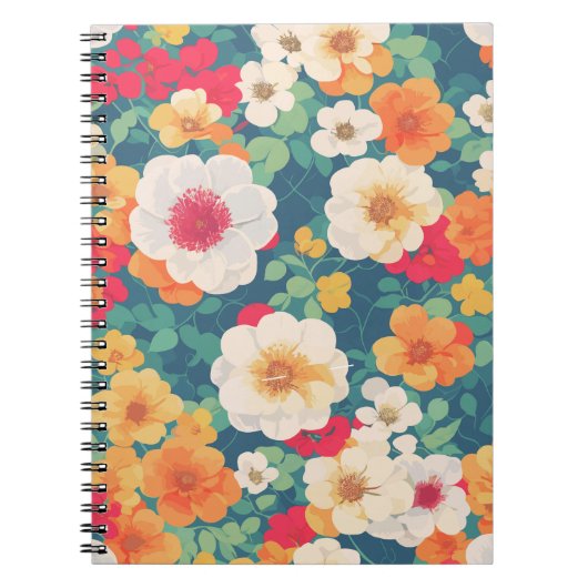Levendig Floral Pattern Notitieboek (Voorkant)