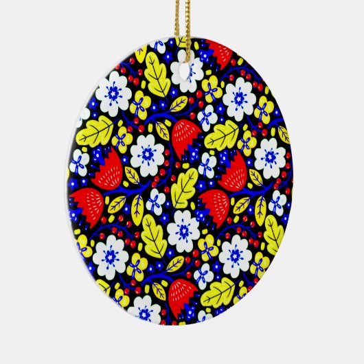 Levendig Floral Retro Keramisch Ornament (Rechts)