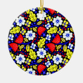 Levendig Floral Retro Keramisch Ornament (Voorkant)
